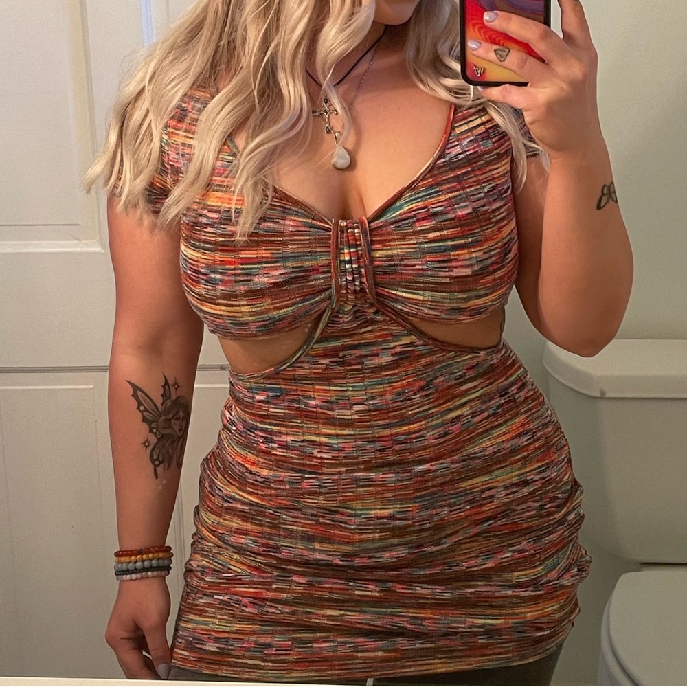 boho cut out summer dress